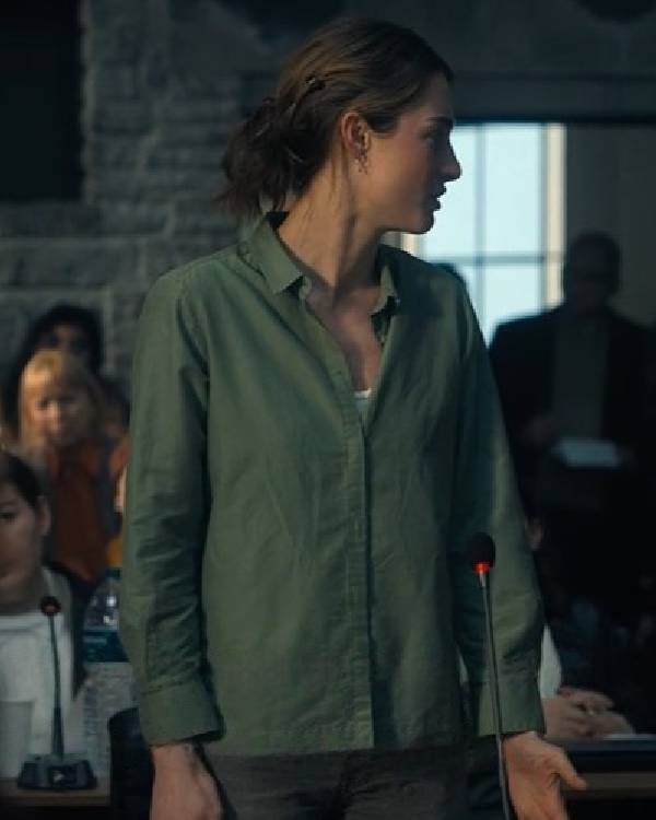 The Twisted Tale of Amanda Knox Grace Van Patten Grey Shirt USA Jackets