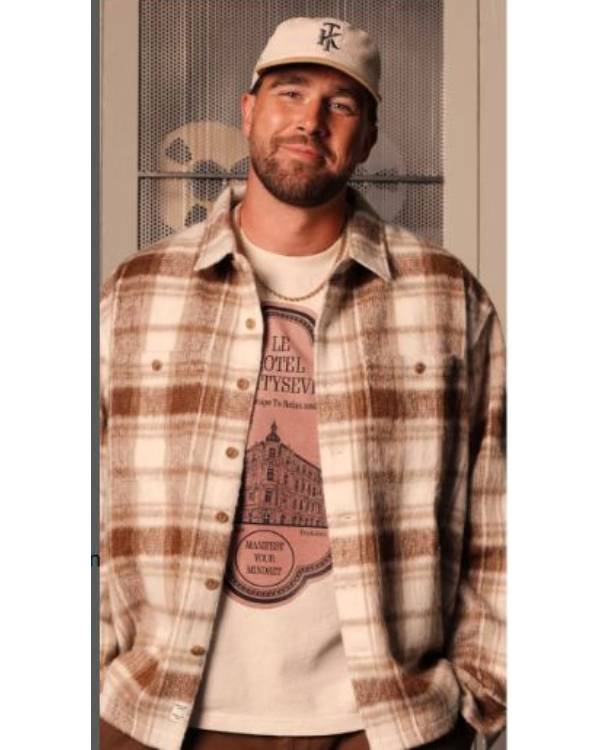Travis Kelce Heavyweight Plaid Overshirt Thobes