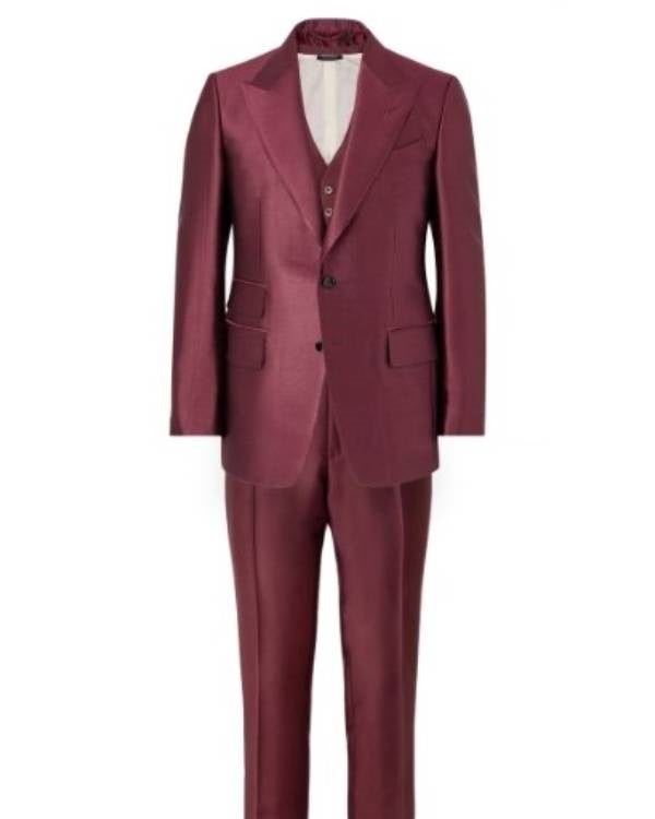 Travis Kelce New Jersey Burgundy Suit USA Jackets