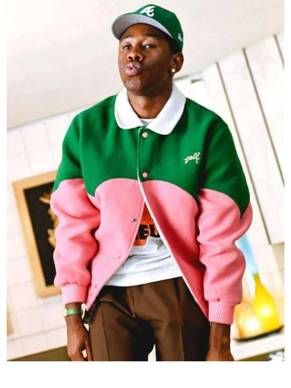 Tyler The Creator Green & Pink Golf Cowboy Varsity Jacket USA Jackets