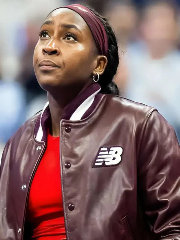 US Open 2025 Coco Gauff Leather Varsity Jacket USA Jackets