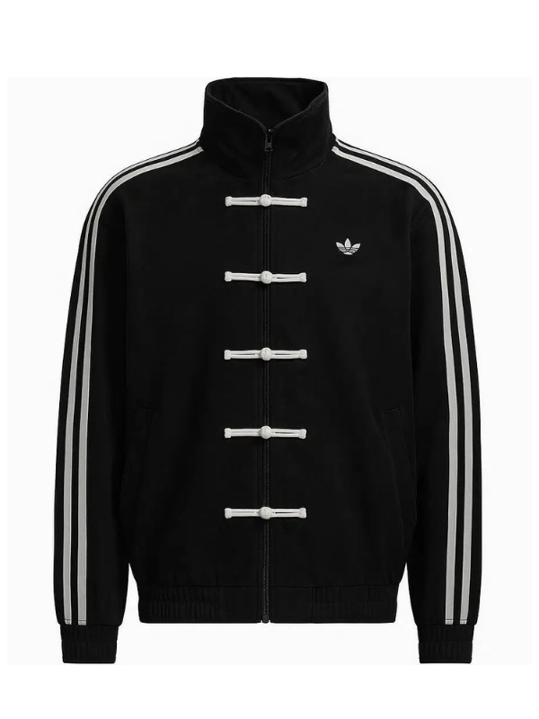 Unisex Chinese New Year Adidas Black Suede Jacket USA Jackets