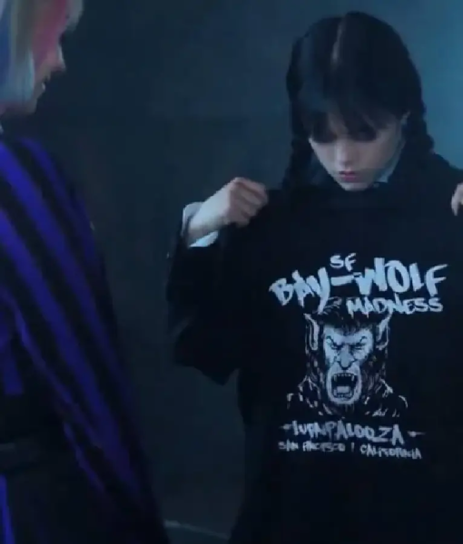 Wednesday S02 Jenna Ortega Black Graphic Tee USA Jackets