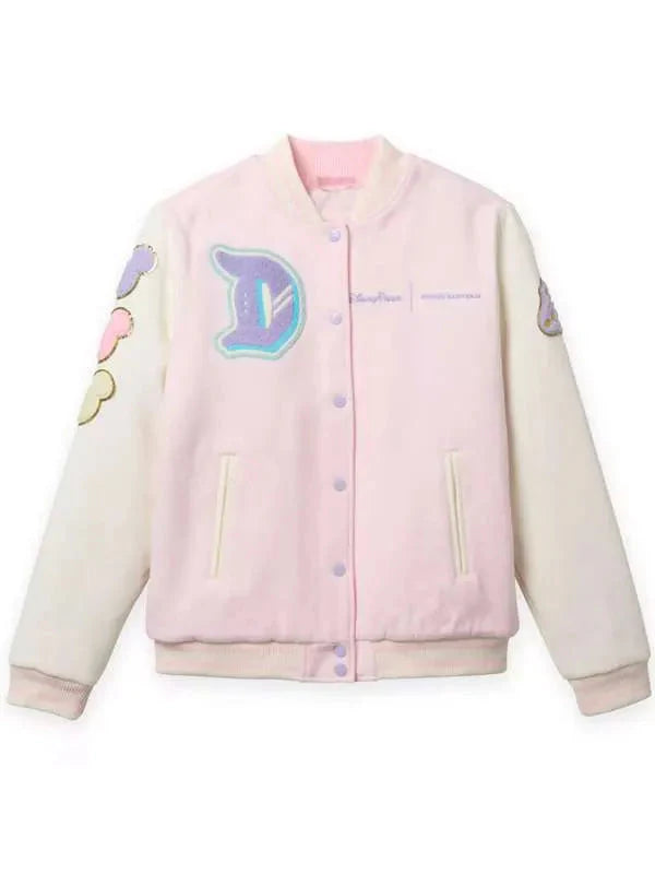 Women Disneyland Pink Varsity Jacket Thobes