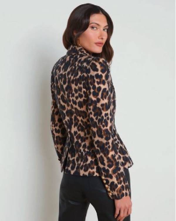 Beauty in Black Crystle Stewart Leopard Blazer USA Jackets