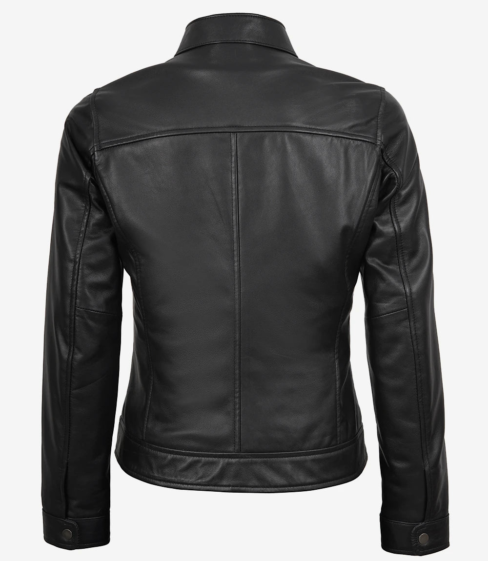 Bickford Women's Black Real Leather Biker Style Jacket