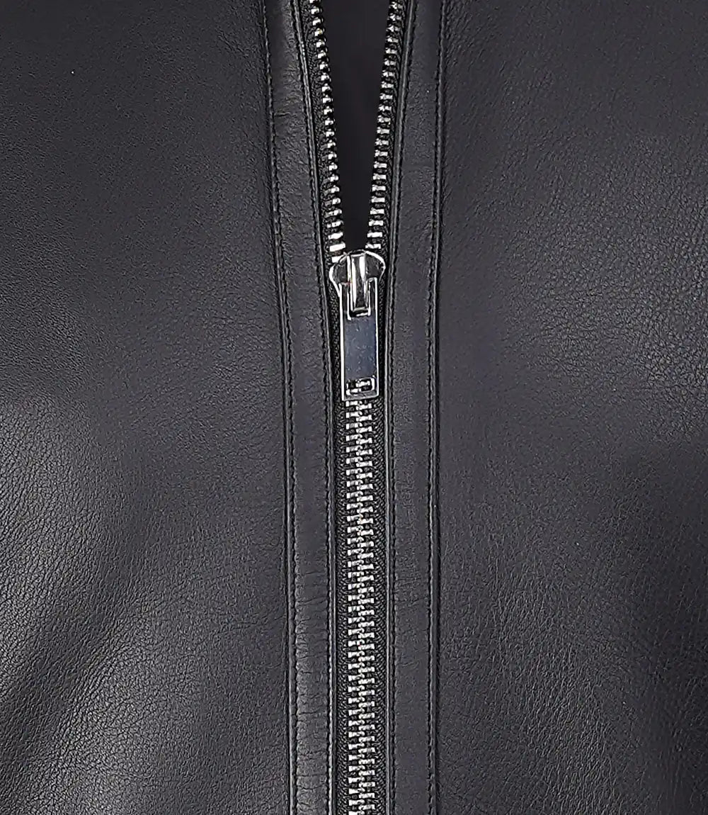 LUXE PRESTIGE: Men's Premium Black Cafe Racer Leather Jacket
